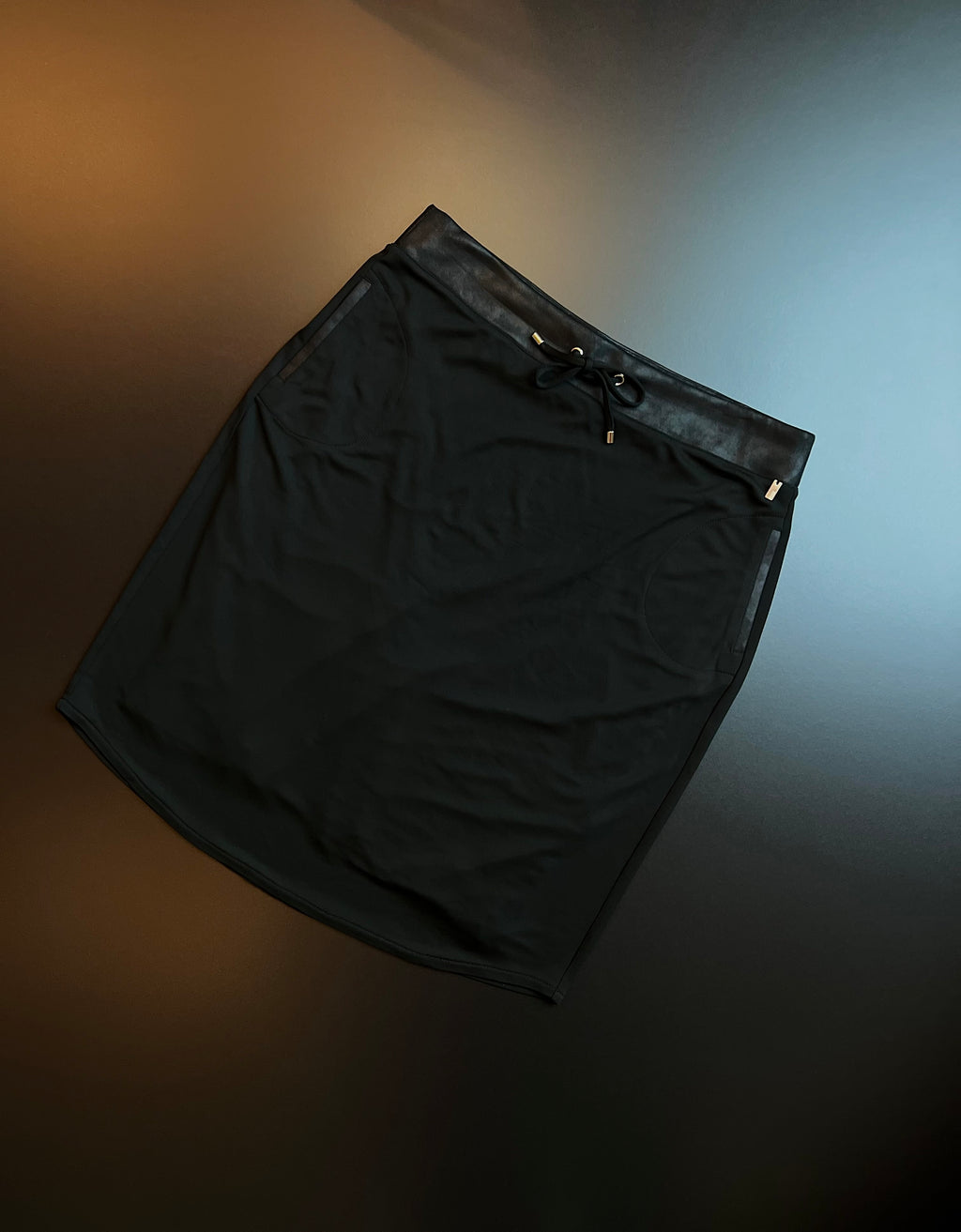 ANNA Skirt | Black | Faux Leather Waistband | L / XL | Barely Worn