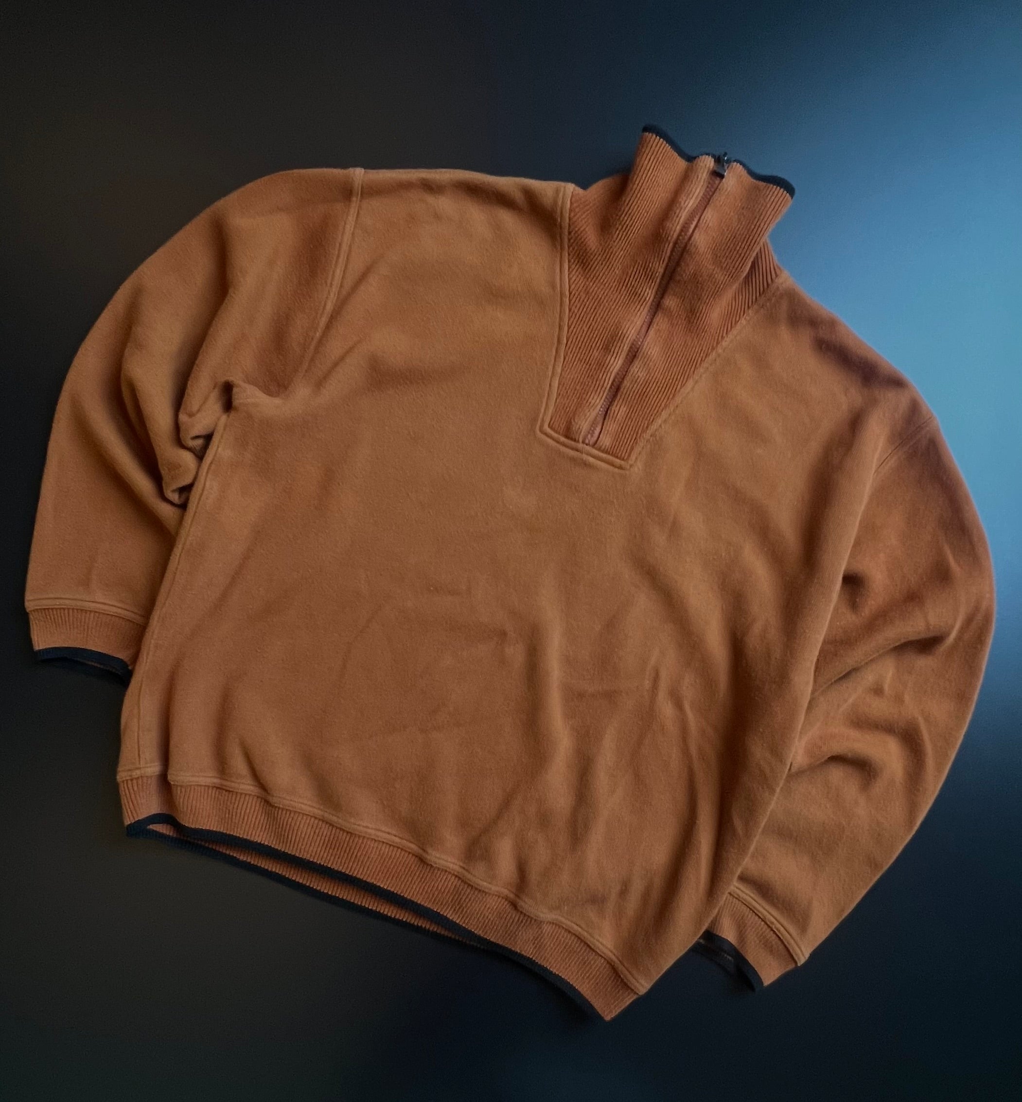 Carlo Colucci Vintage Sweater | Rust Brown | Half Zip | L | 90s