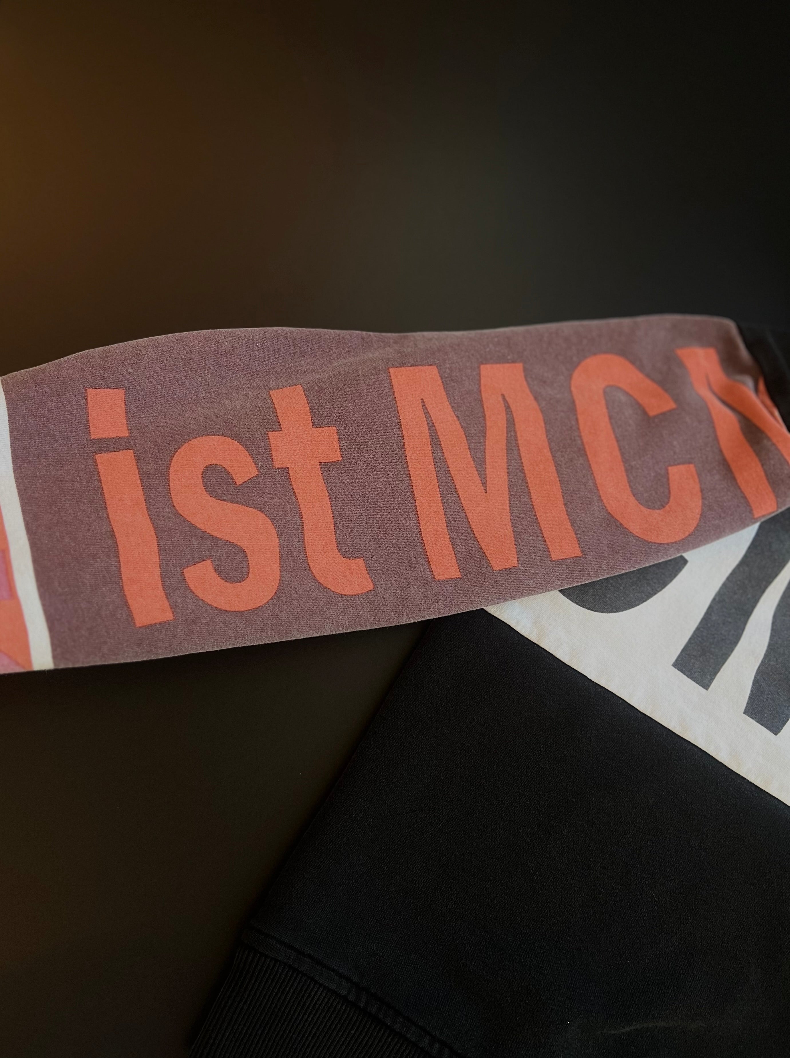 MCM Designer Hoodie | Black Colorblock | Logo Print | S / M | Made in Korea