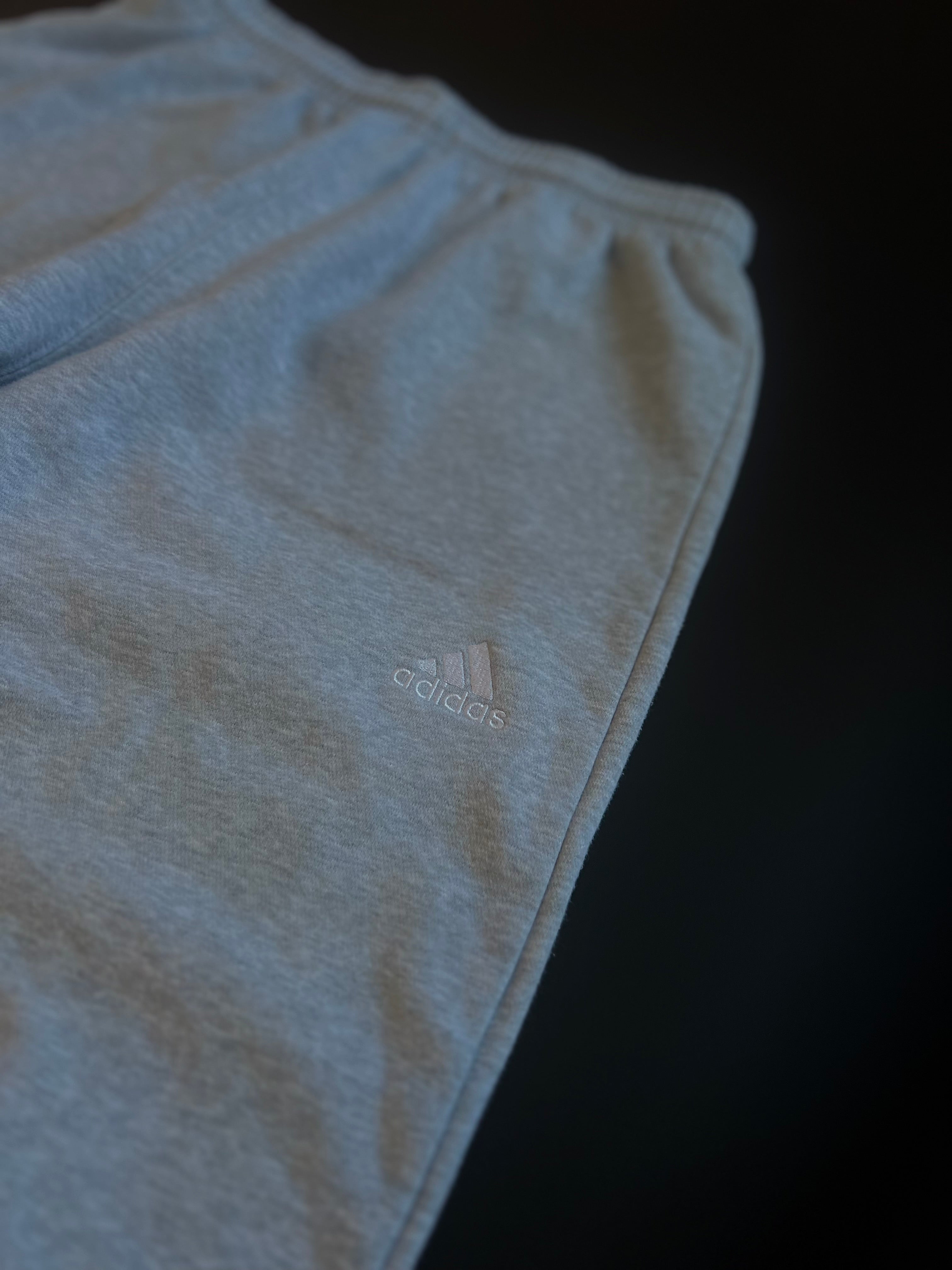 Adidas Vintage Joggers | Grey | Collège Français Print | Open Leg | S / M