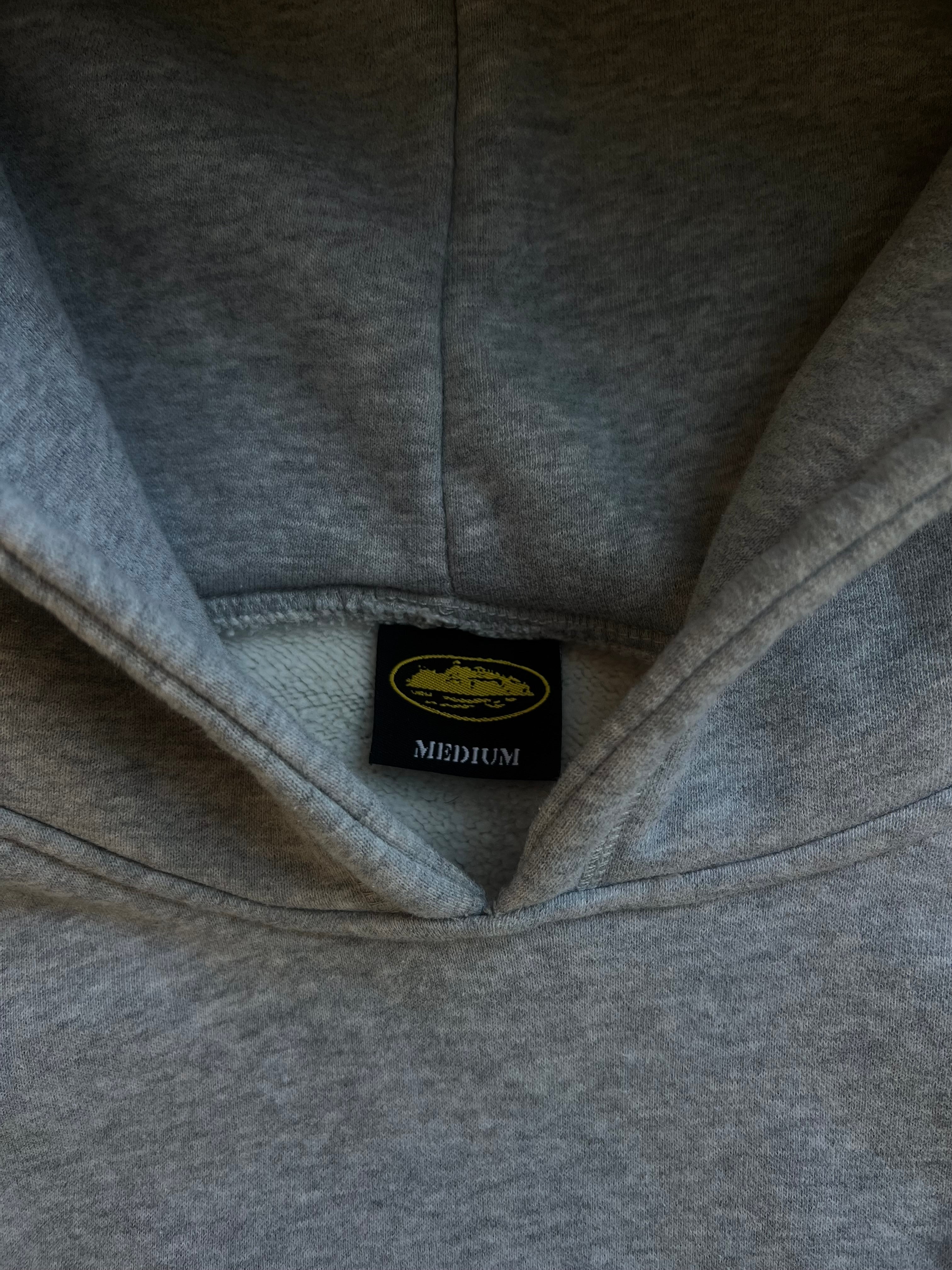 Corteiz Hoodie | Grey Melange | Alcatraz Logo | Oversized | M / L