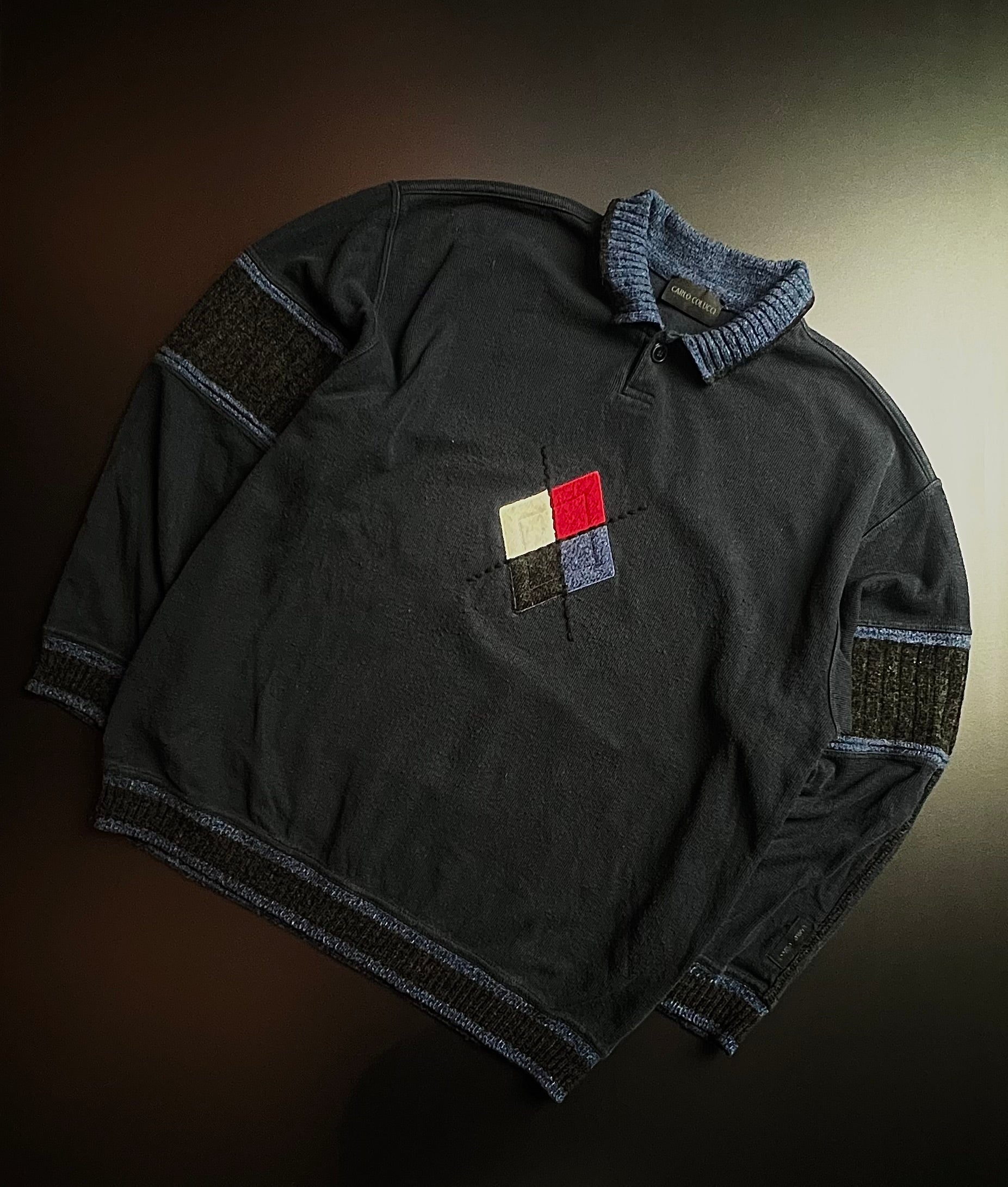 Carlo Colucci Vintage Knit Sweater | Navy | XL / L | 90s