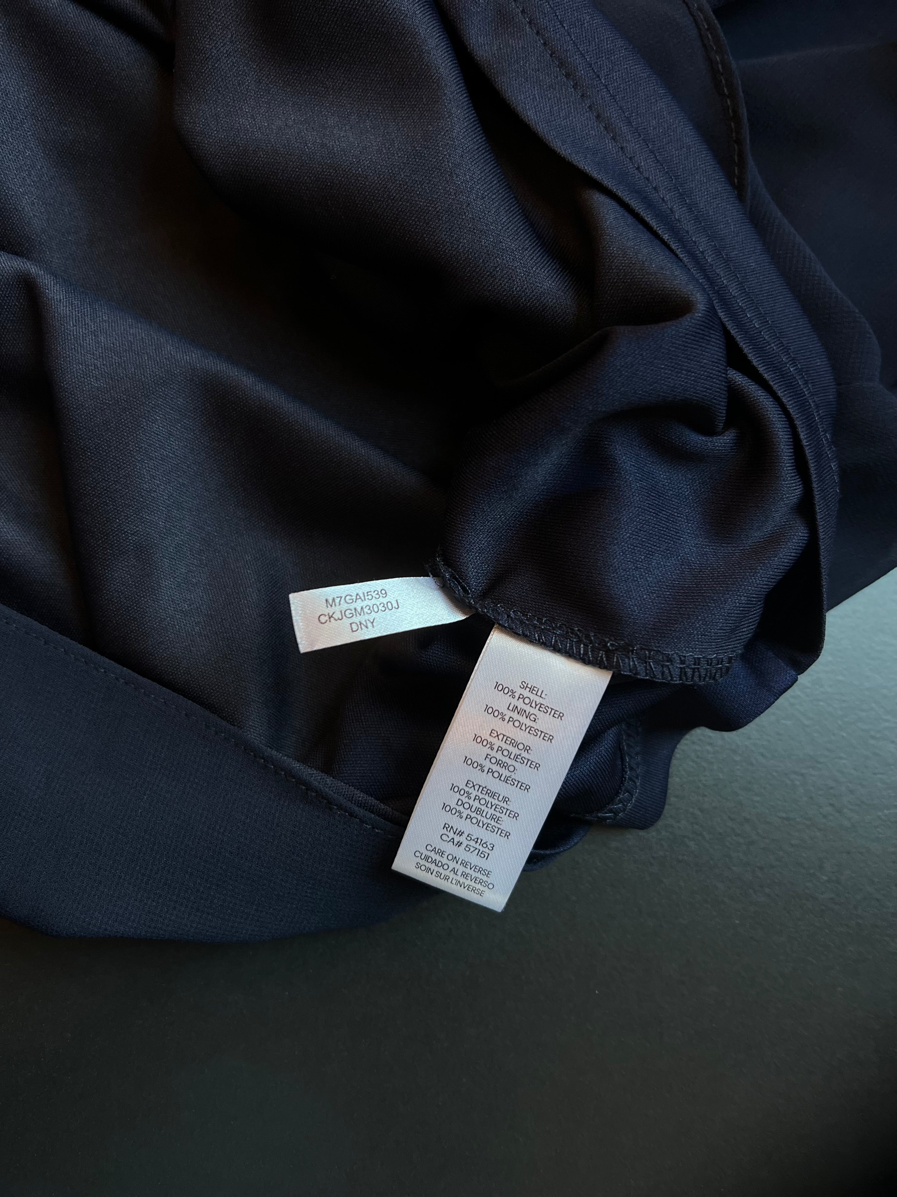 Calvin Klein Chiffon Blouse | Dark Blue | V-Neck | XL