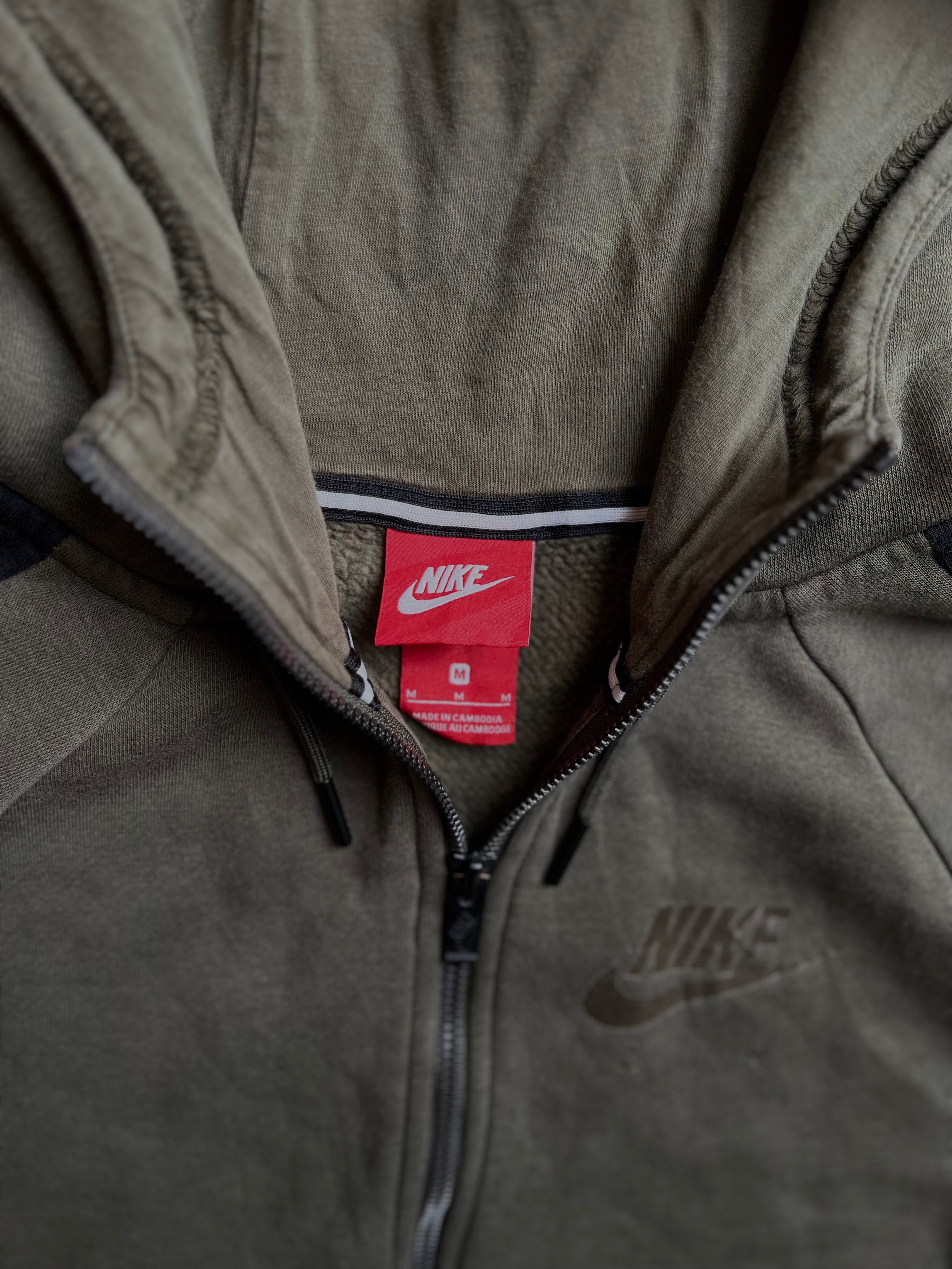 Nike Air Zip Hoodie | Khaki Black Colorblock | M
