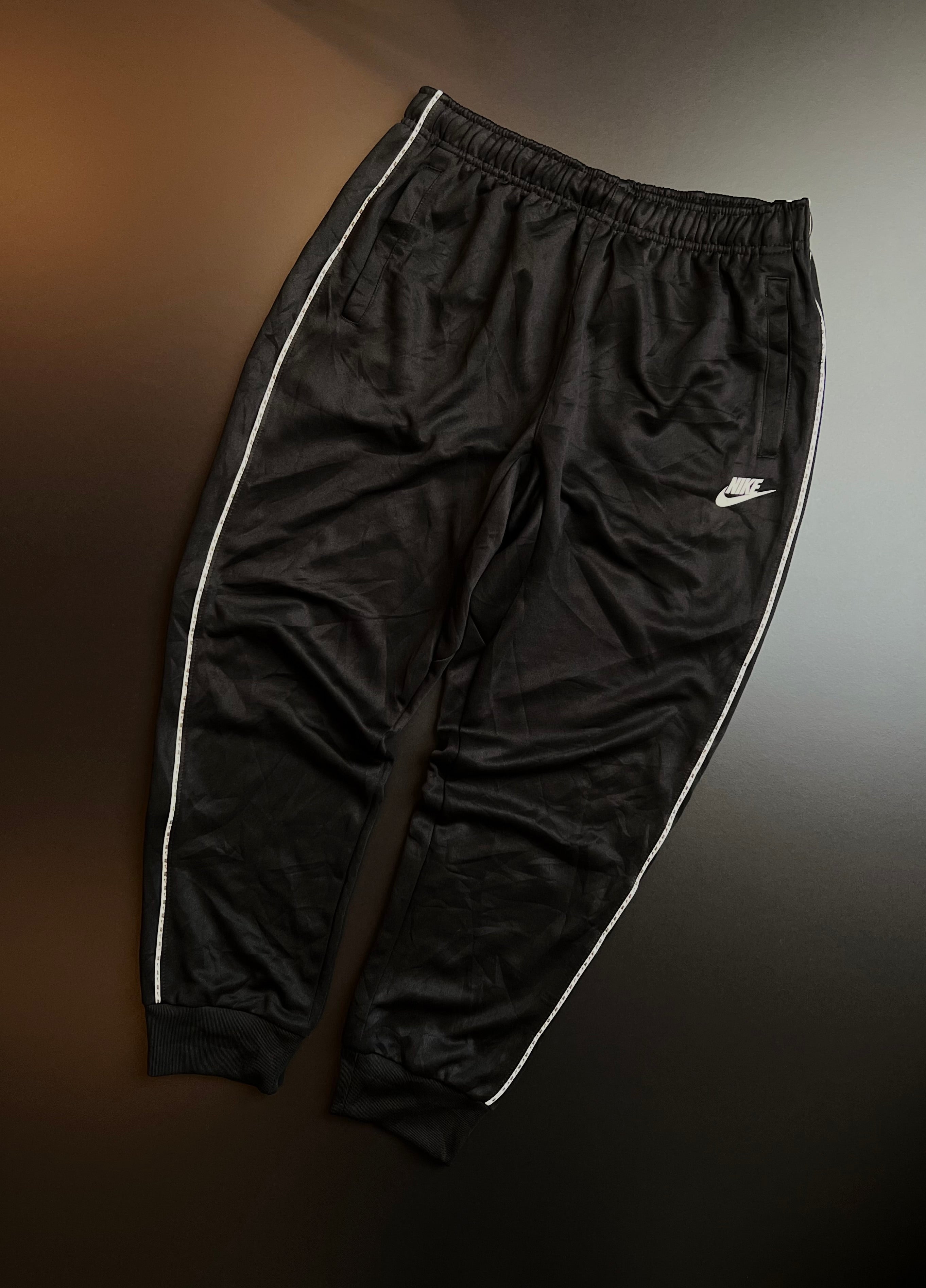 Nike Joggers | Black | Side Stripe | M | Vintage Track Style