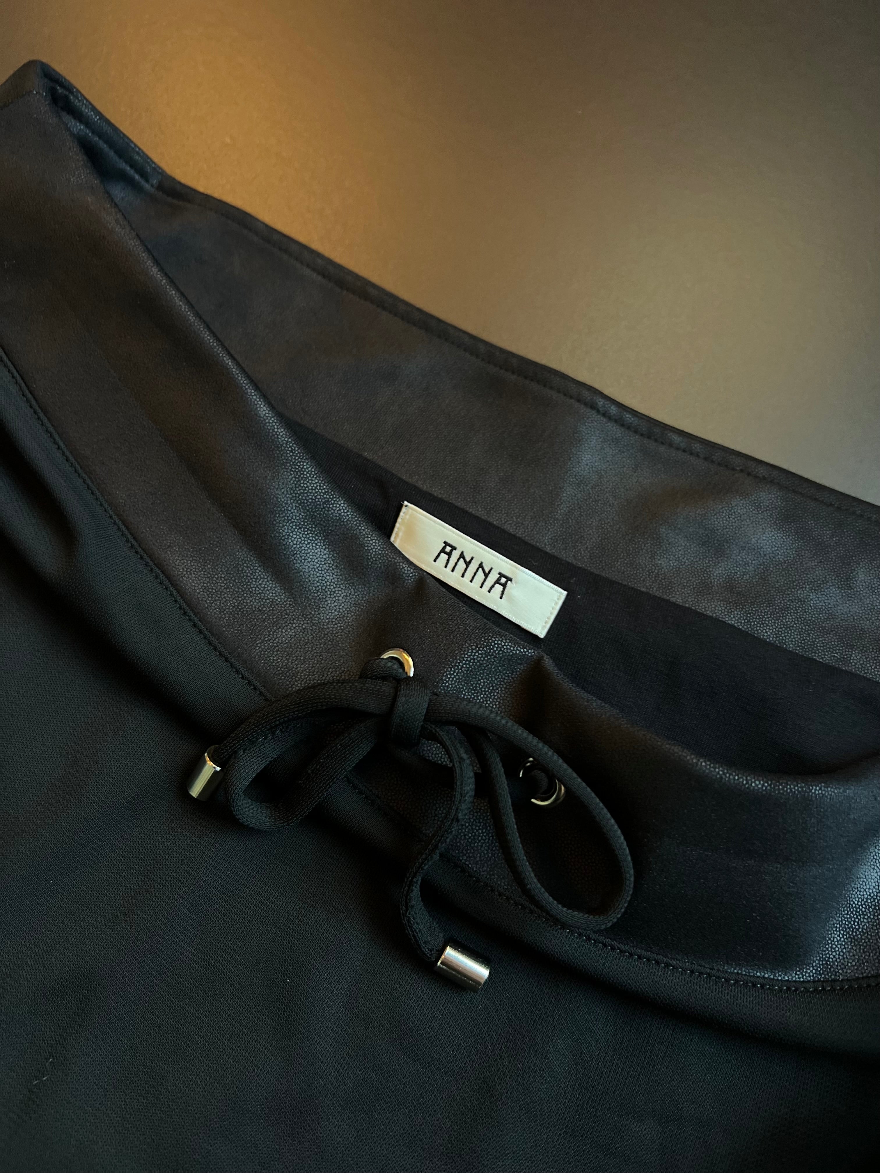 ANNA Skirt | Black | Faux Leather Waistband | L / XL | Barely Worn