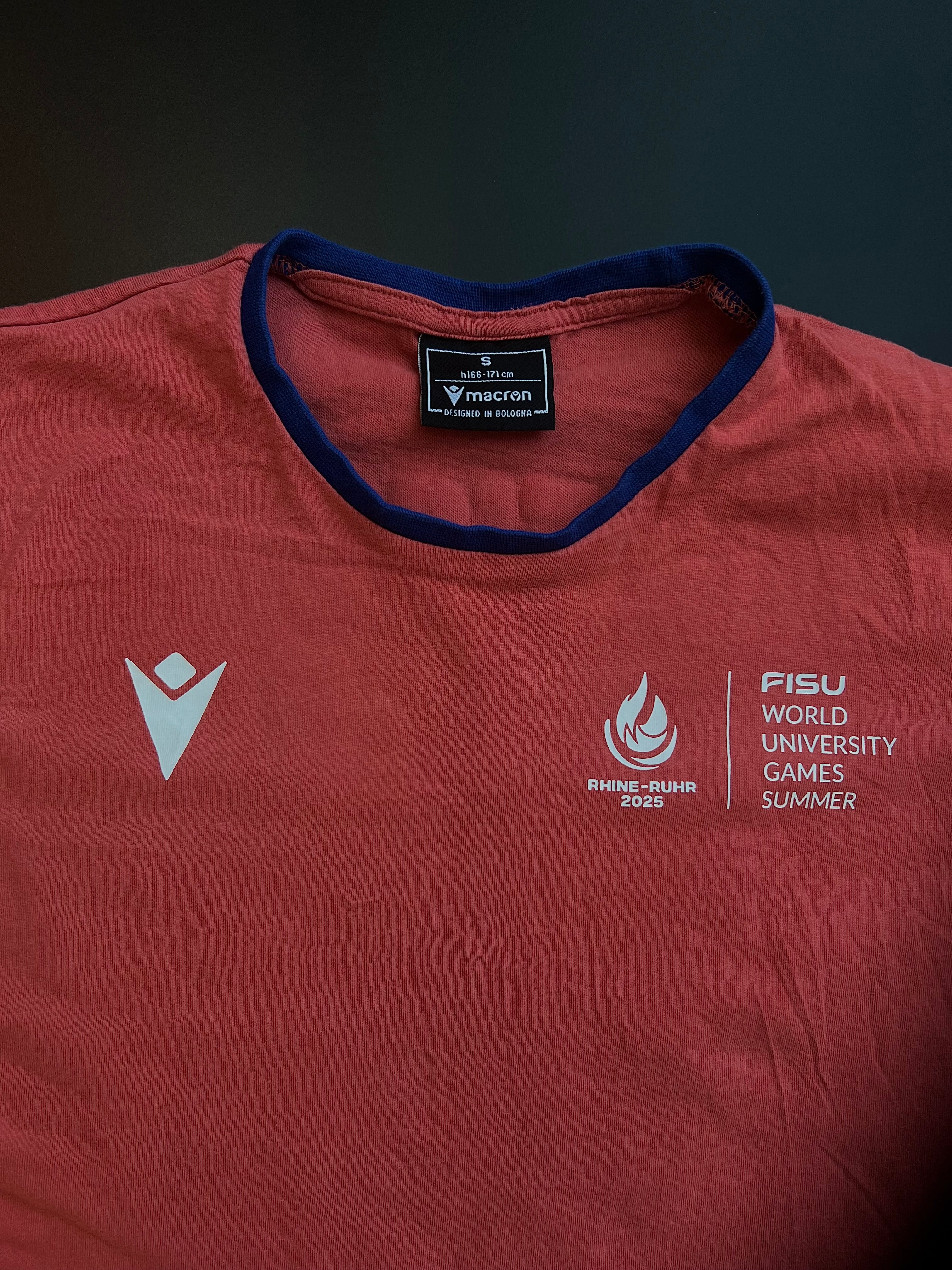 FISU Event Shirt | Coral Orange | Staff Issue | S | Rhine-Ruhr 2025