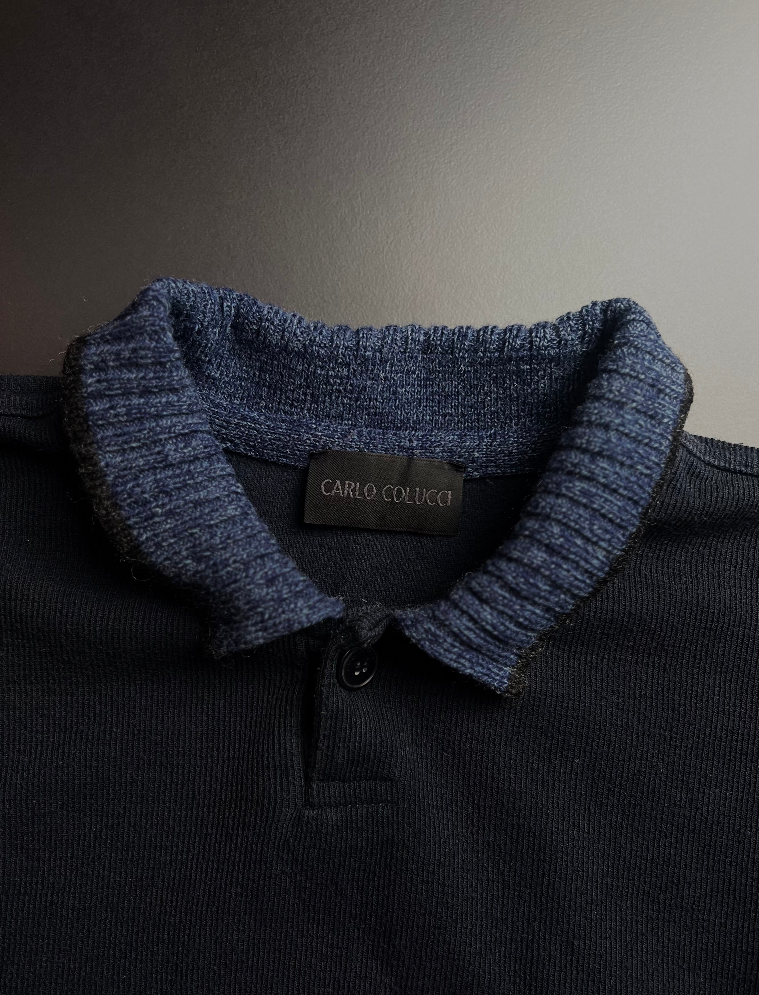 Carlo Colucci Vintage Knit Sweater | Navy | XL / L | 90s