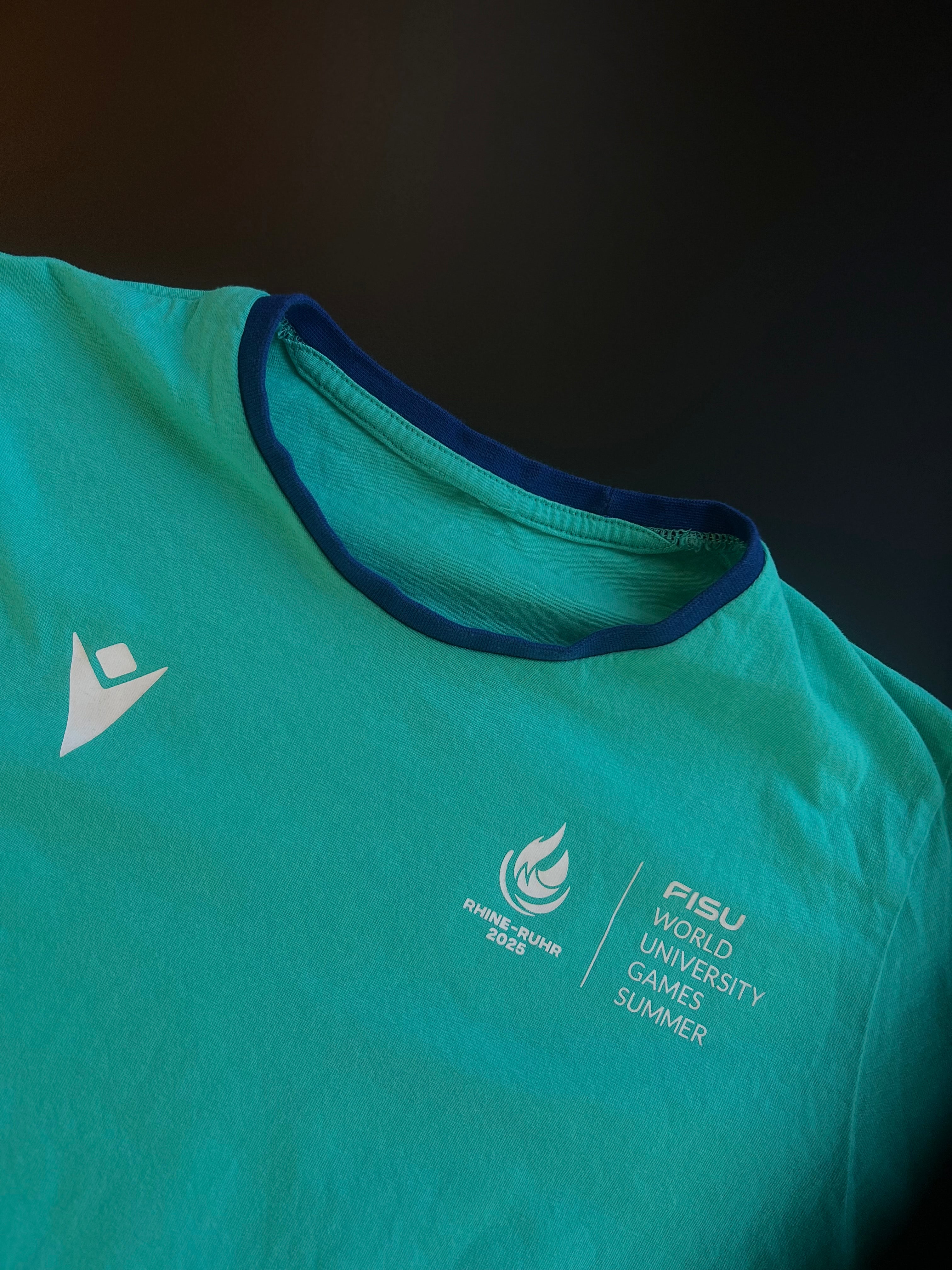 FISU Event Shirt | Turquoise Blue | Staff Issue | S | Rhine-Ruhr 2025